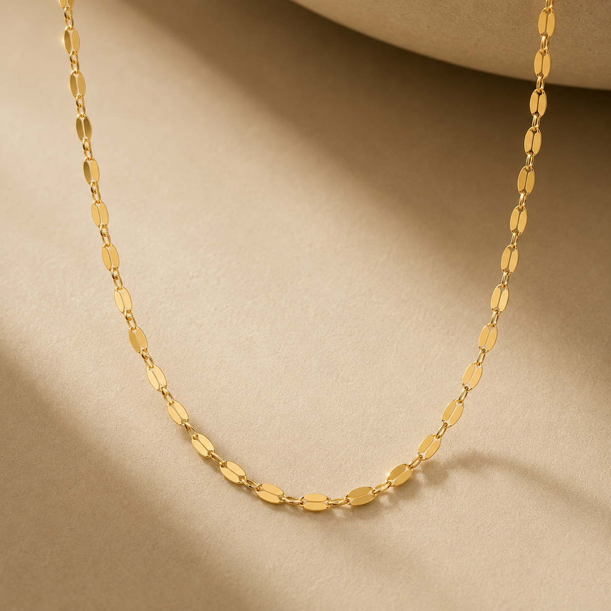14K Yellow Gold Mirror Necklace