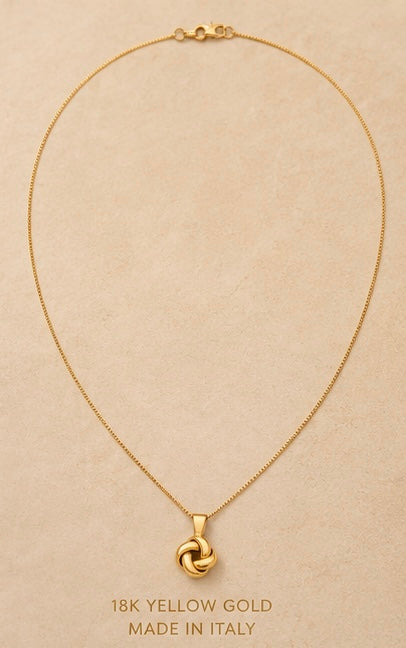 18K Yellow Gold High Polish Love Knot Pendant
