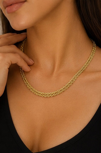 14K Yellow Double Rope Necklace
