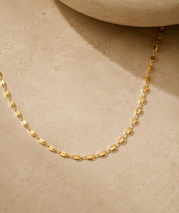 14K Yellow Gold Mirror Necklace