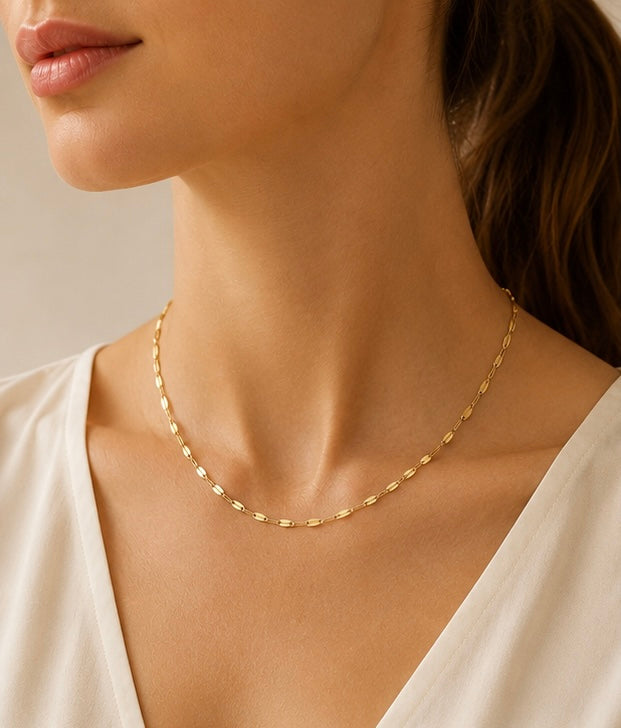 14K Yellow Gold Mirror Necklace