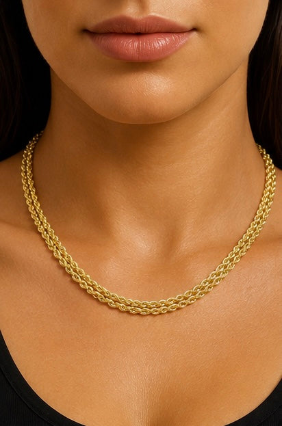 14K Yellow Double Rope Necklace