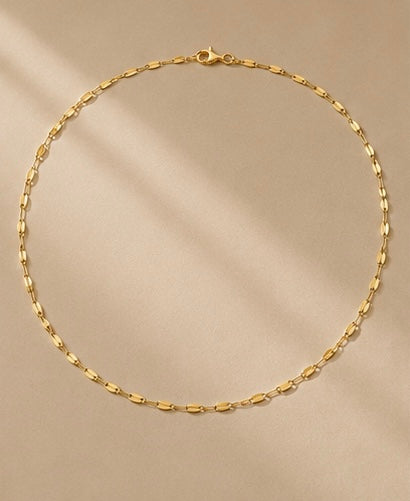 14K Yellow Gold Mirror Necklace