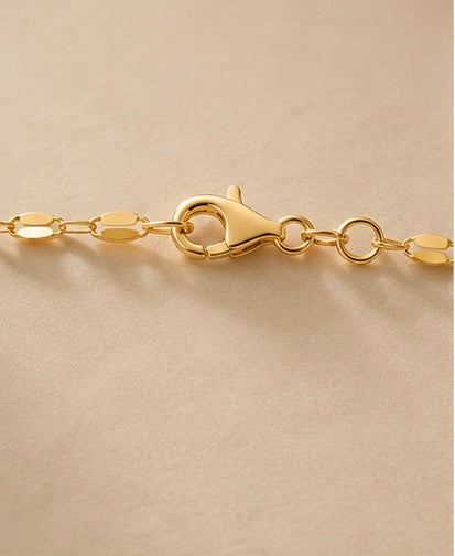 14K Yellow Gold Mirror Necklace