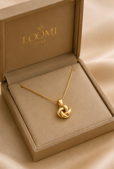 18K Yellow Gold High Polish Love Knot Pendant