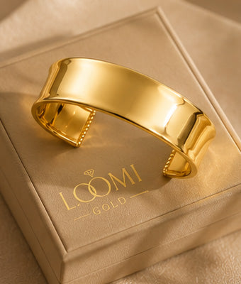 22K Yellow Gold Cuff Bangle