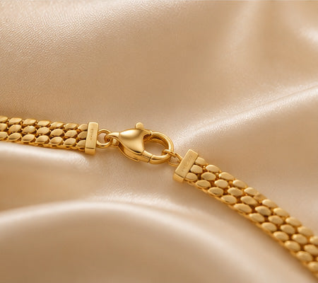 22K Yellow Gold Triple Row Oval Link Bracelet