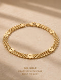 14K Yellow Gold Panther Link Bracelet