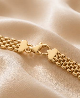 14K Yellow Gold Panther Link Bracelet