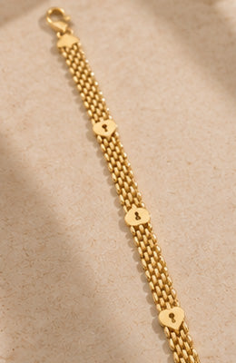 14K Yellow Gold Panther Link Bracelet